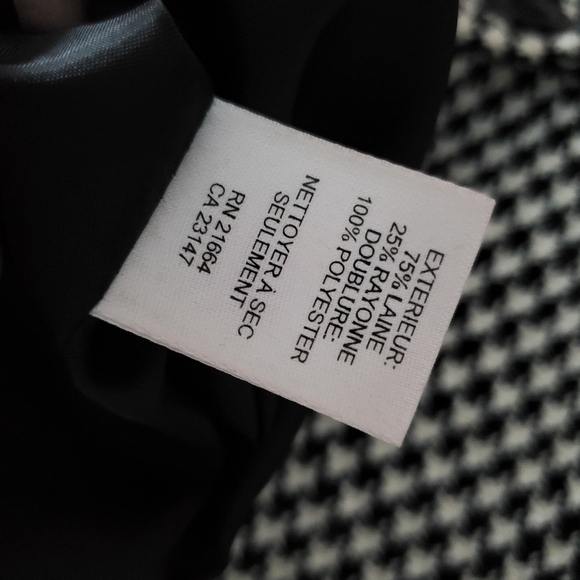 Talbots Wool Blend Houndstooth Blazer Size 8 - Picture 3 of 16